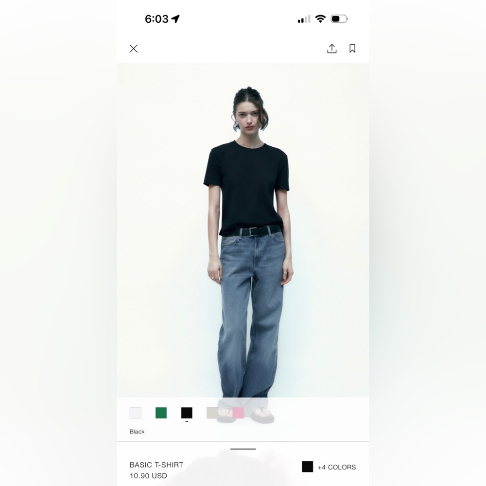 Zara small basic black tshirt